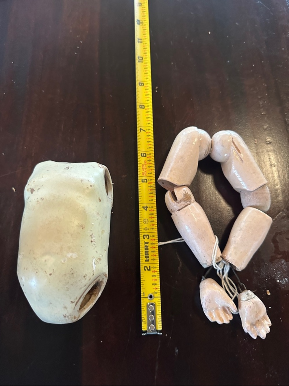 Antique doll torso.  And wood antique arms and hands with wood ball joints.